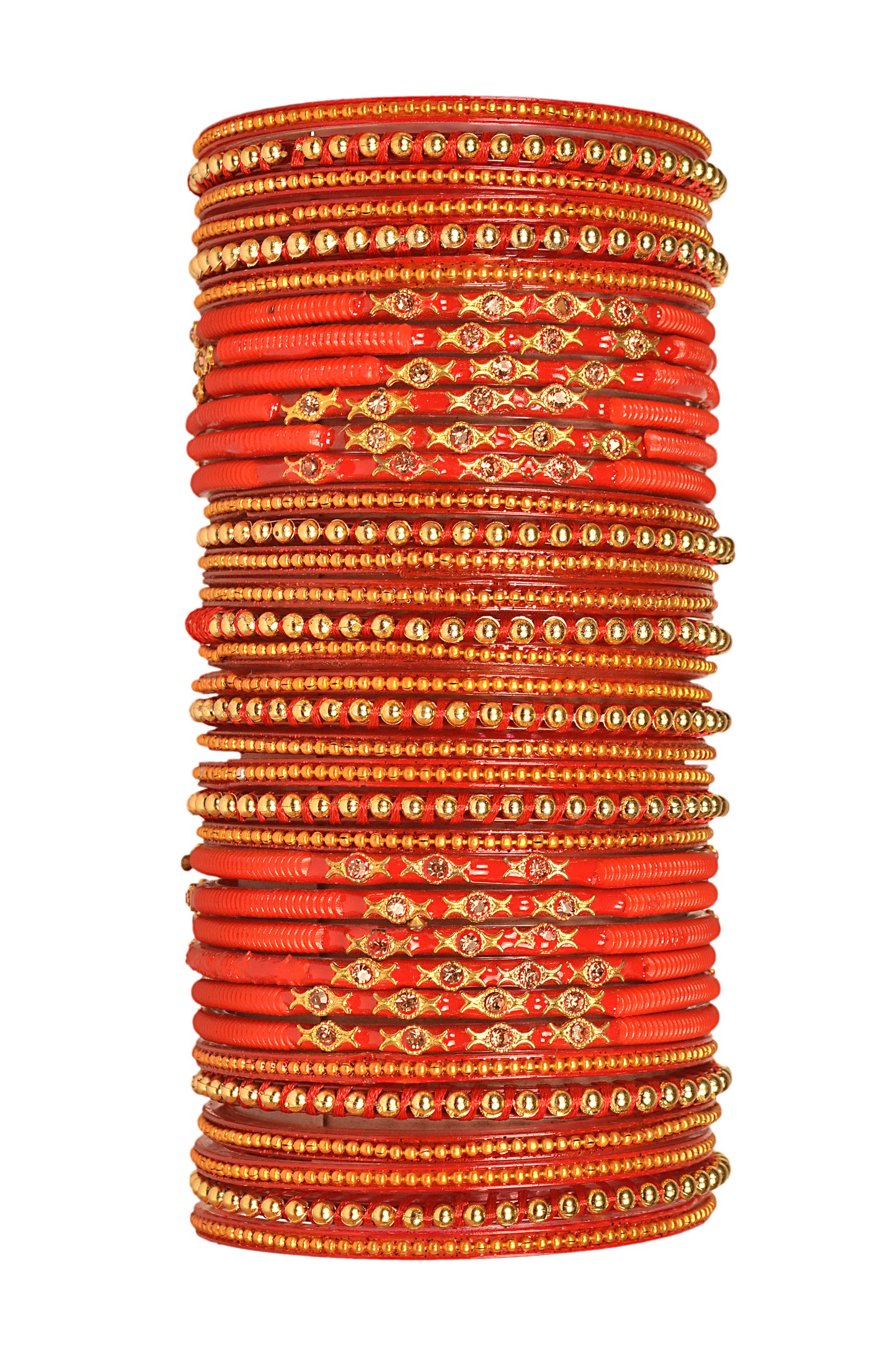 Thread Stonework Multicolor Glass Bangles set