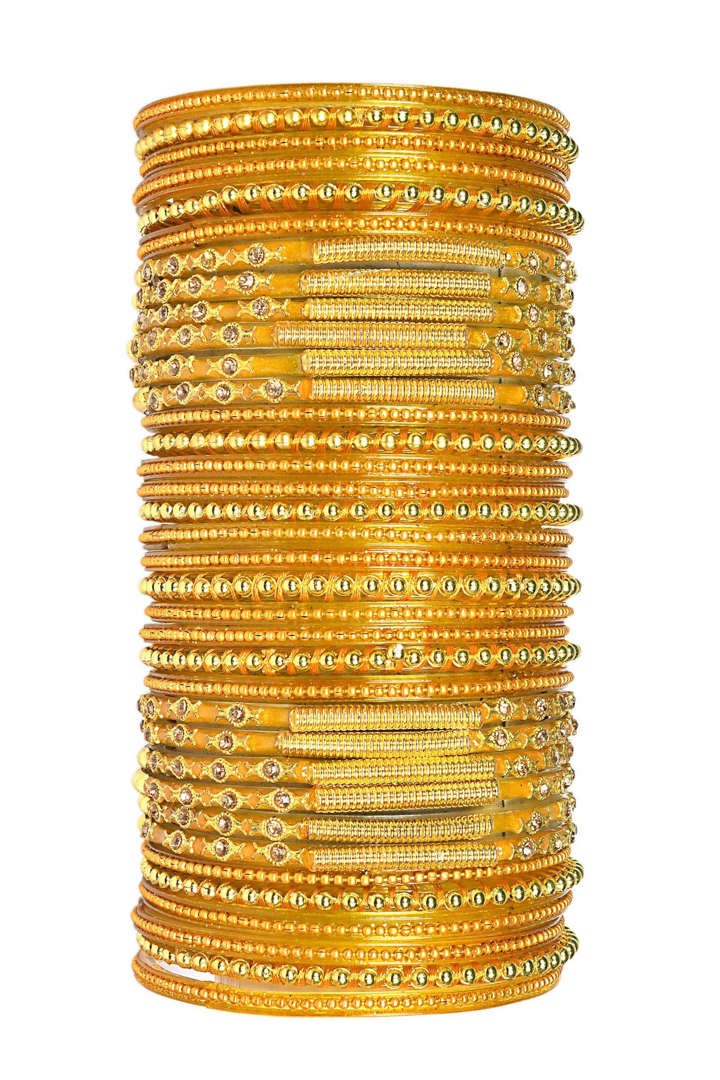 Thread Stonework Multicolor Glass Bangles set