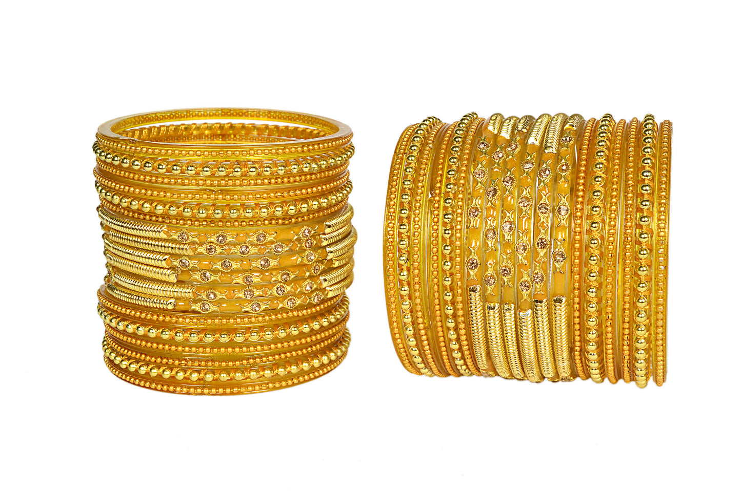 Thread Stonework Multicolor Glass Bangles set
