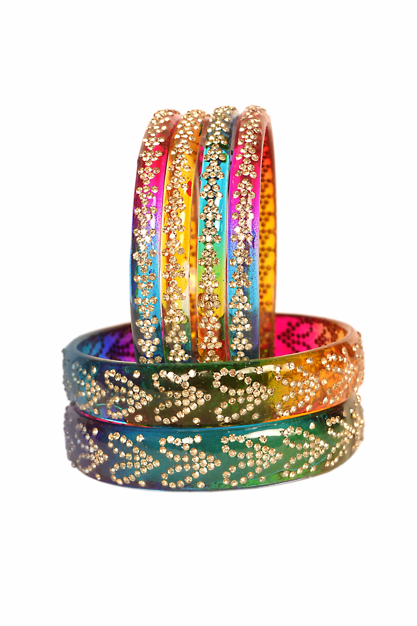 Crystal Glass Kada Bangle Set