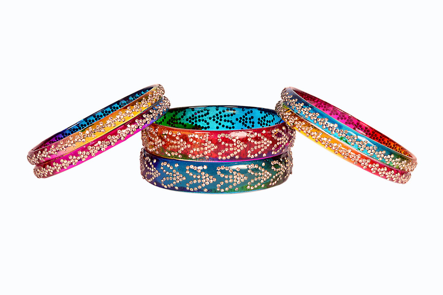 Crystal Glass Kada Bangle Set