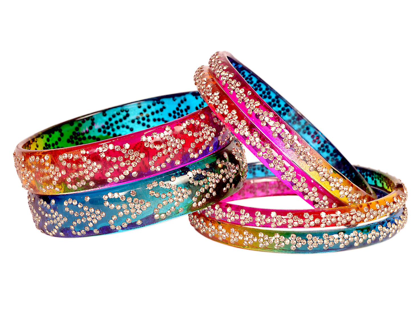 Crystal Glass Kada Bangle Set