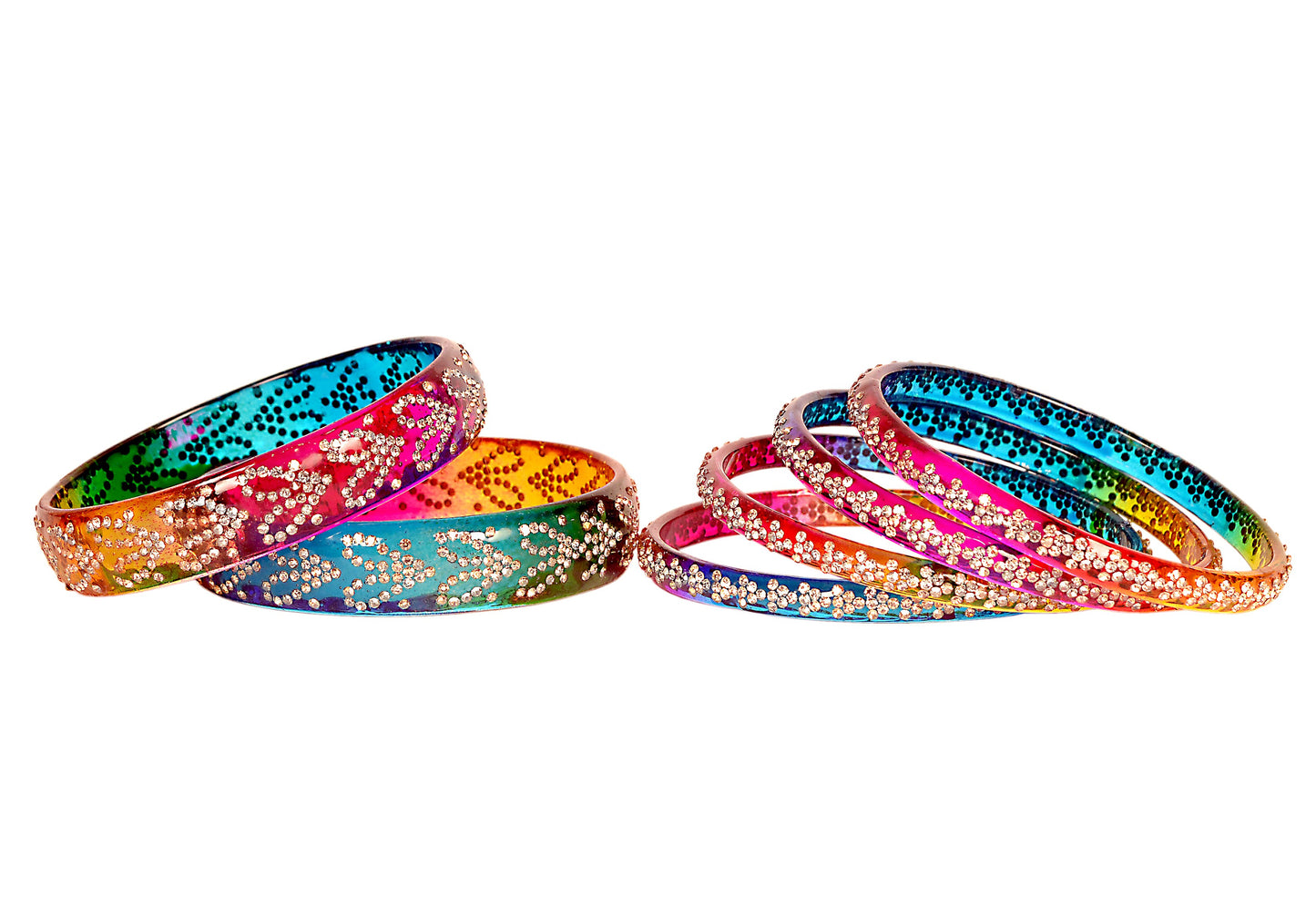 Crystal Glass Kada Bangle Set