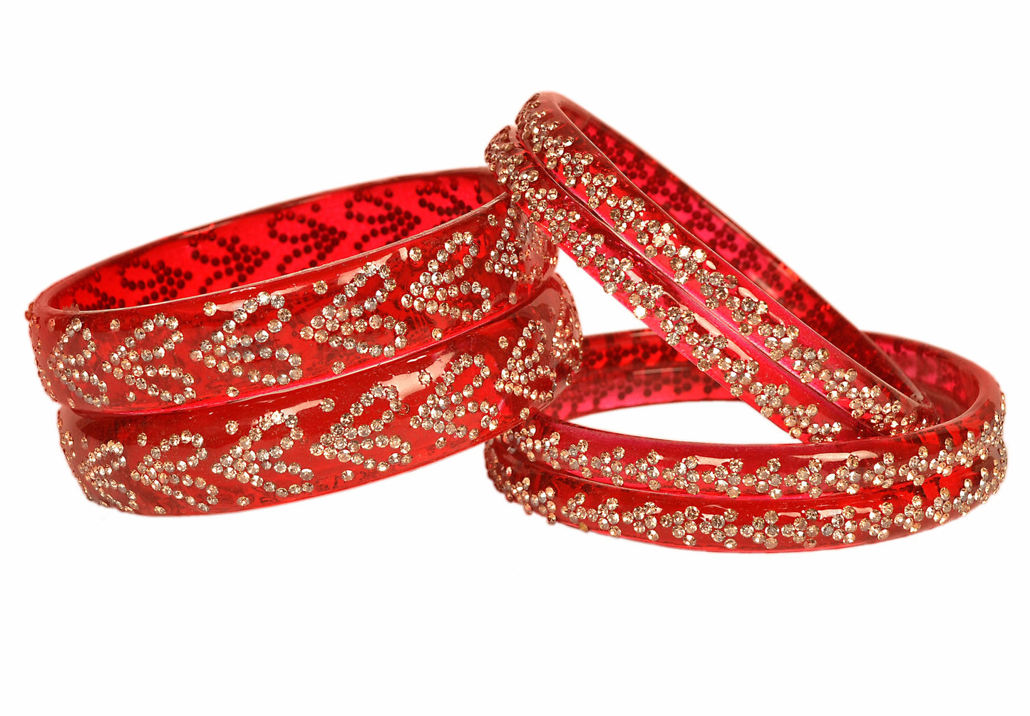 Crystal Glass Kada Bangle Set