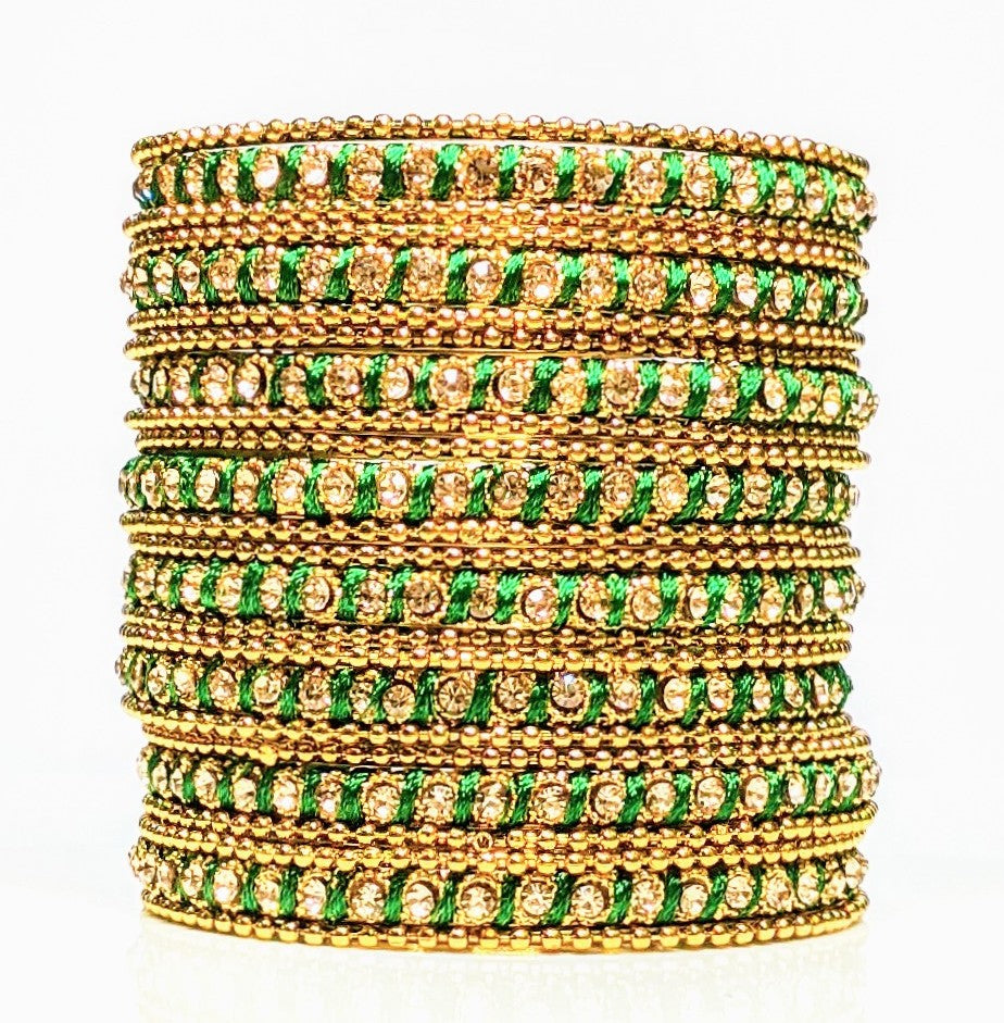 Stones Multicolor Metal Bangle Set