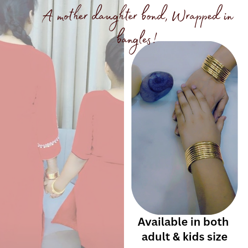 Clasp type Golden Metal Bangles Set