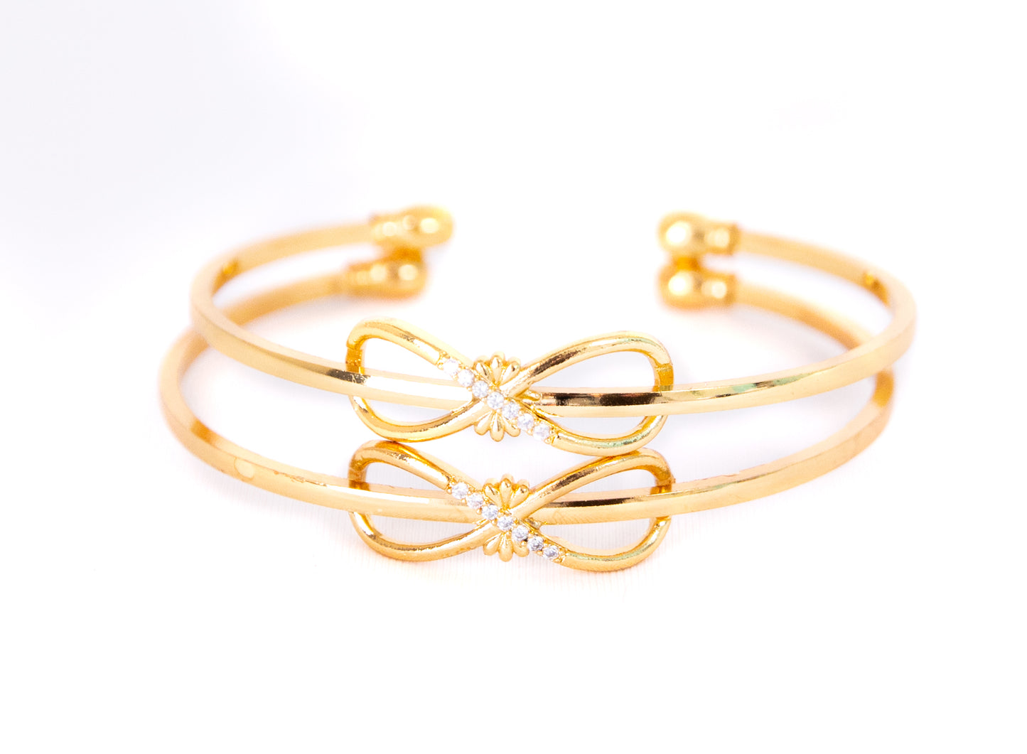 Stone Golden Metal Bangle Bracelet Set