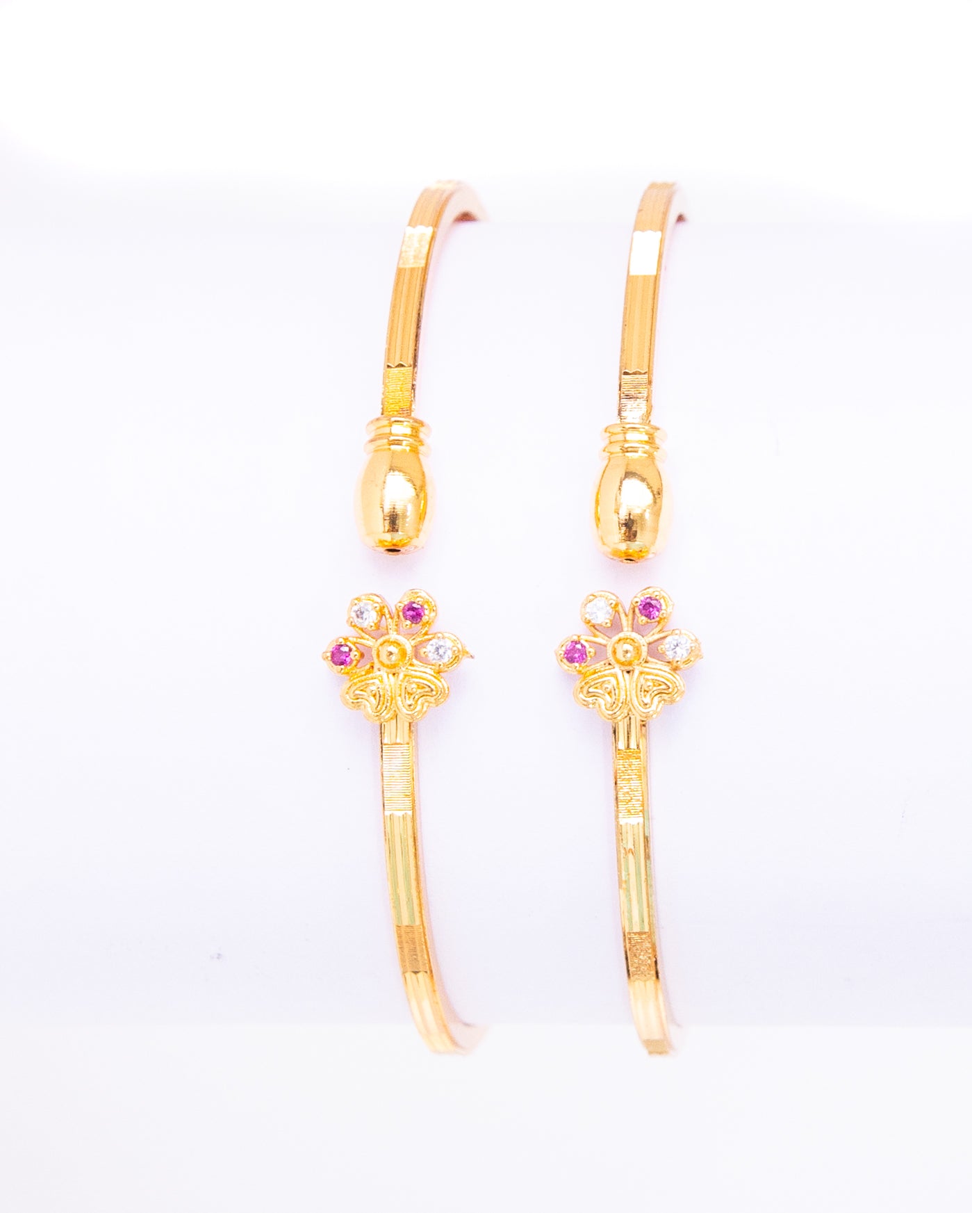 Stone Golden Metal Bangle Bracelet Set