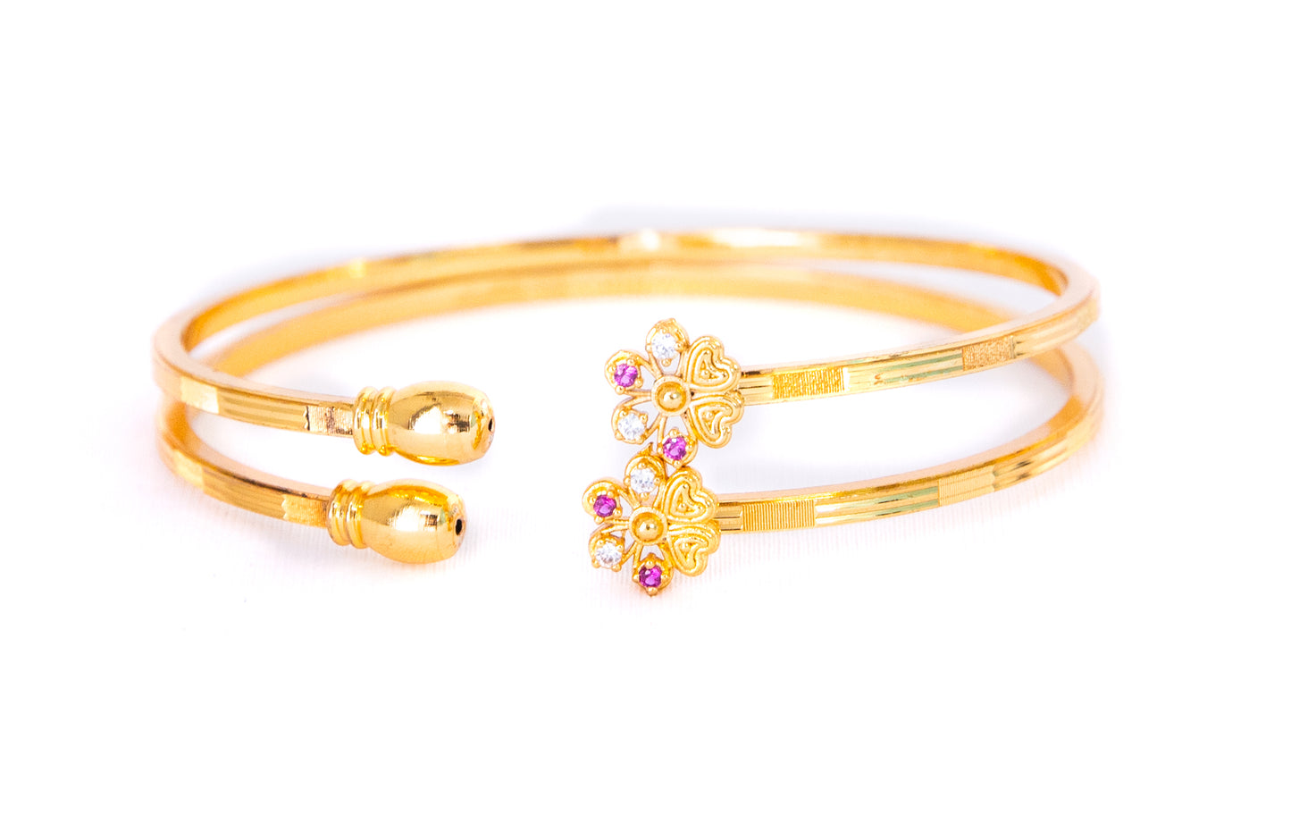 Stone Golden Metal Bangle Bracelet Set