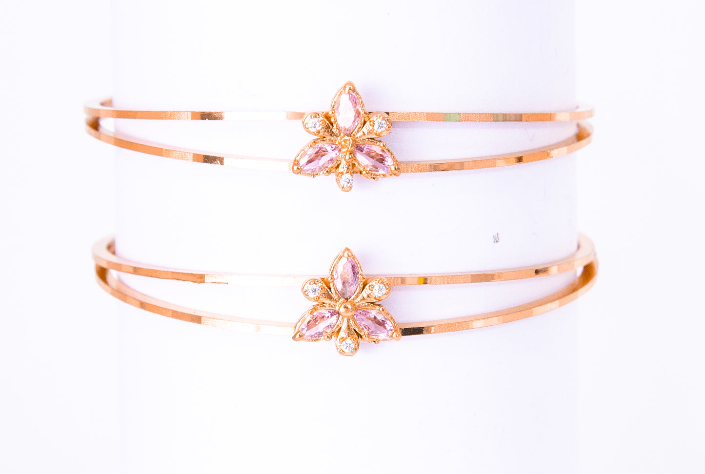 Stone Golden Metal Bangle Bracelet Set