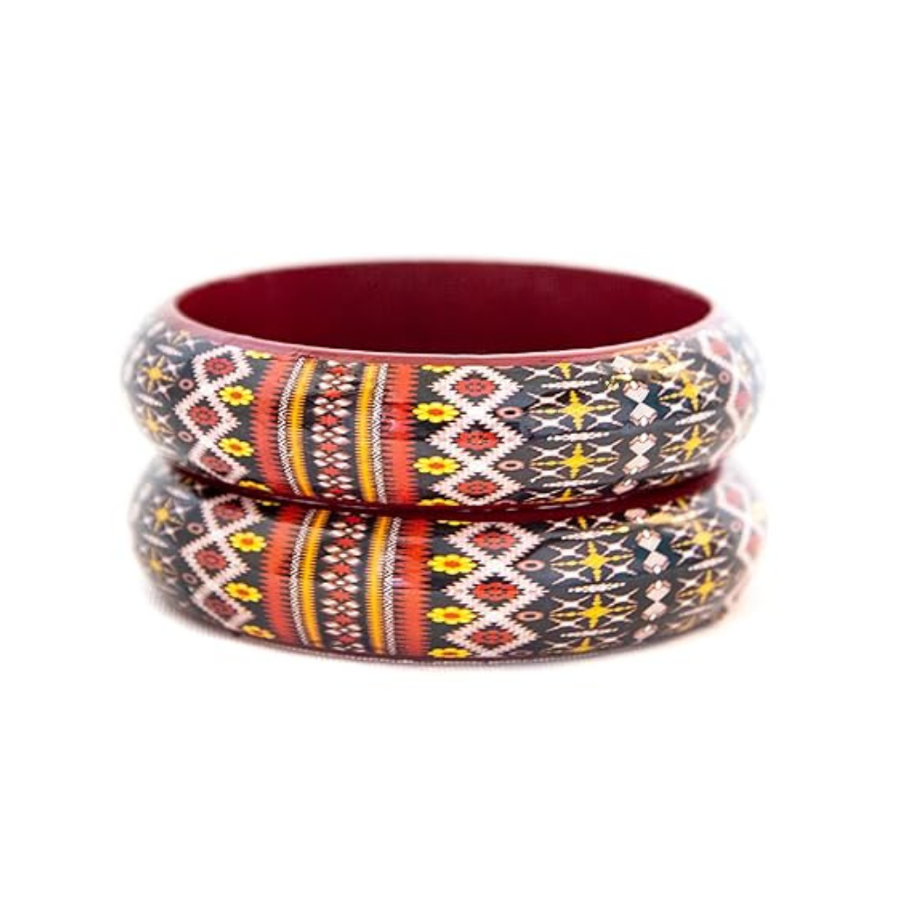 Handmade Multicolor Wooden Bangle set