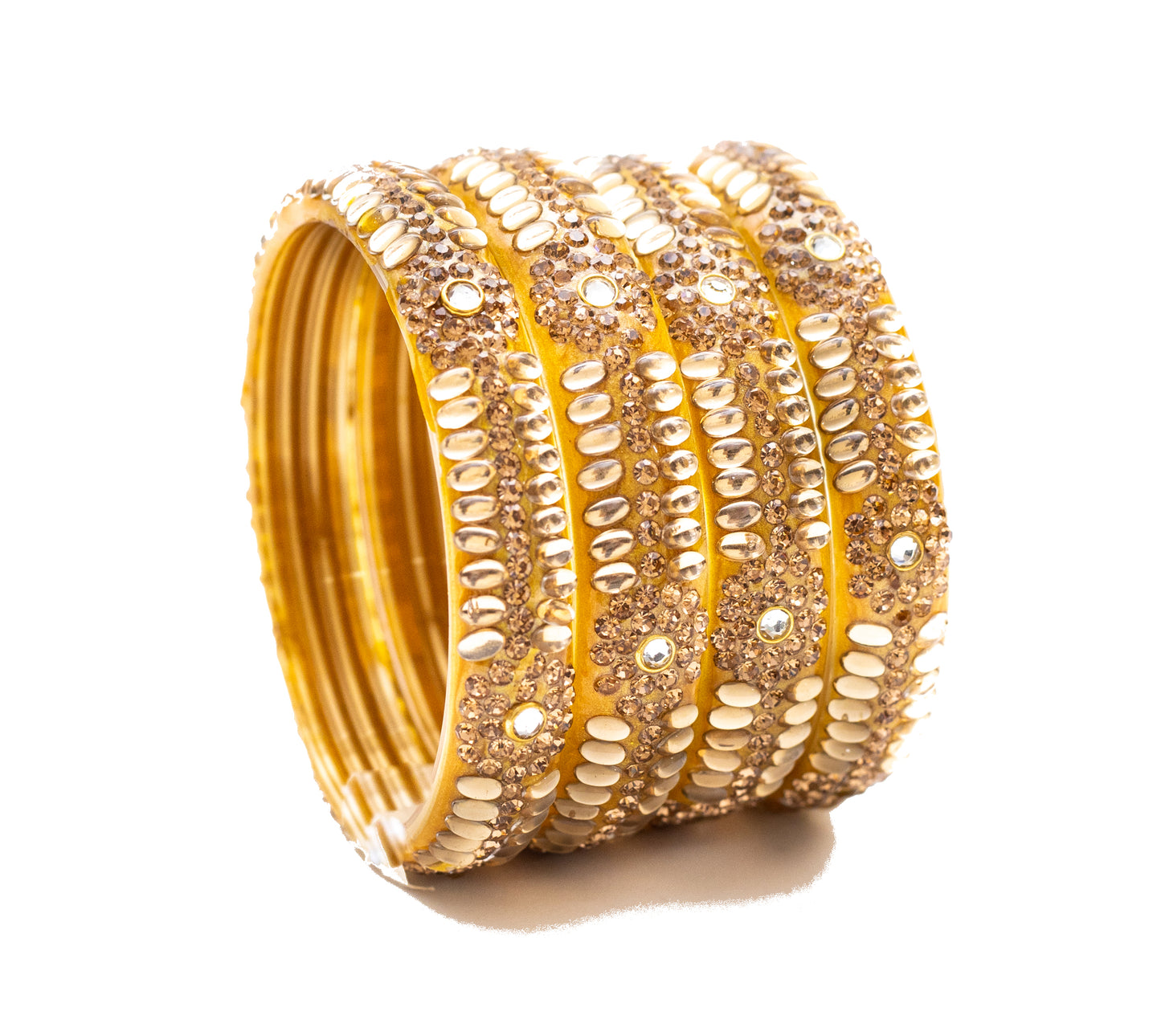 Zircon Gemstone Golden Glass Kada Set