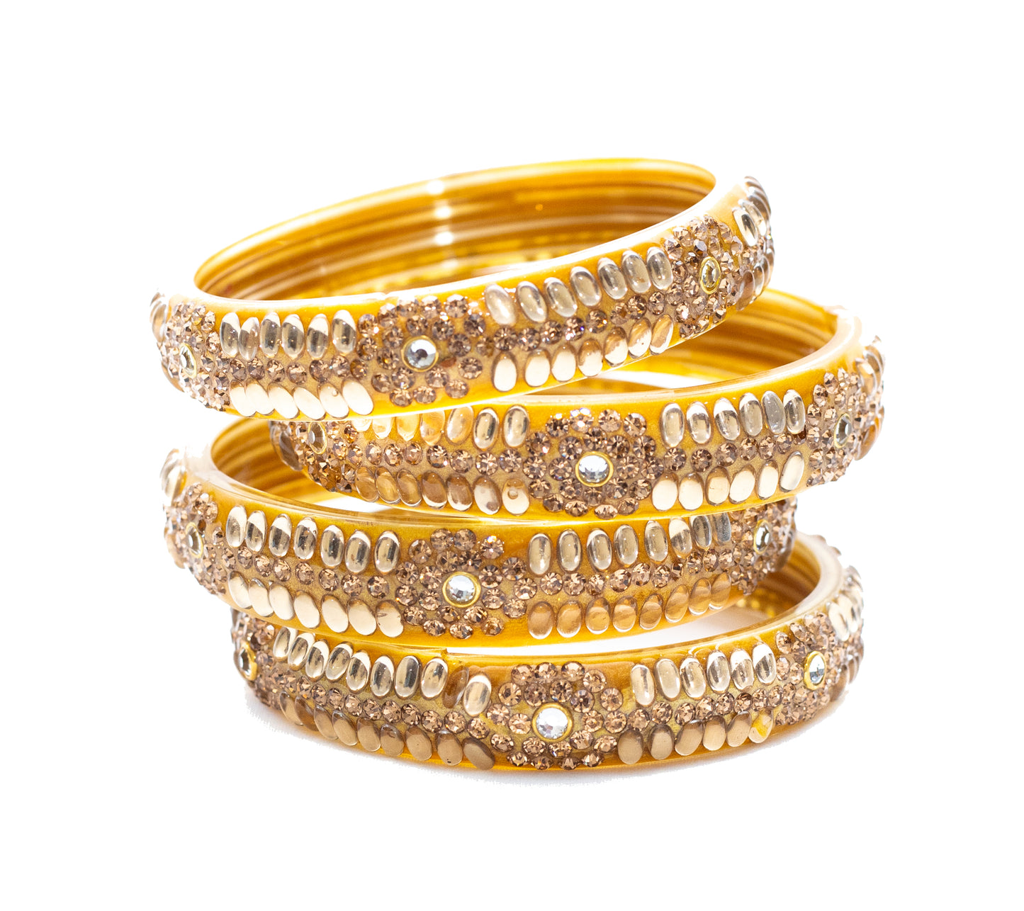 Zircon Gemstone Golden Glass Kada Set
