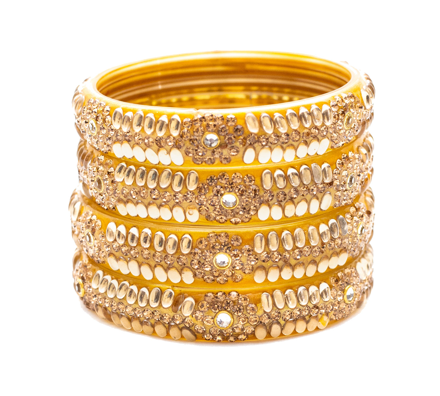 Zircon Gemstone Golden Glass Kada Set