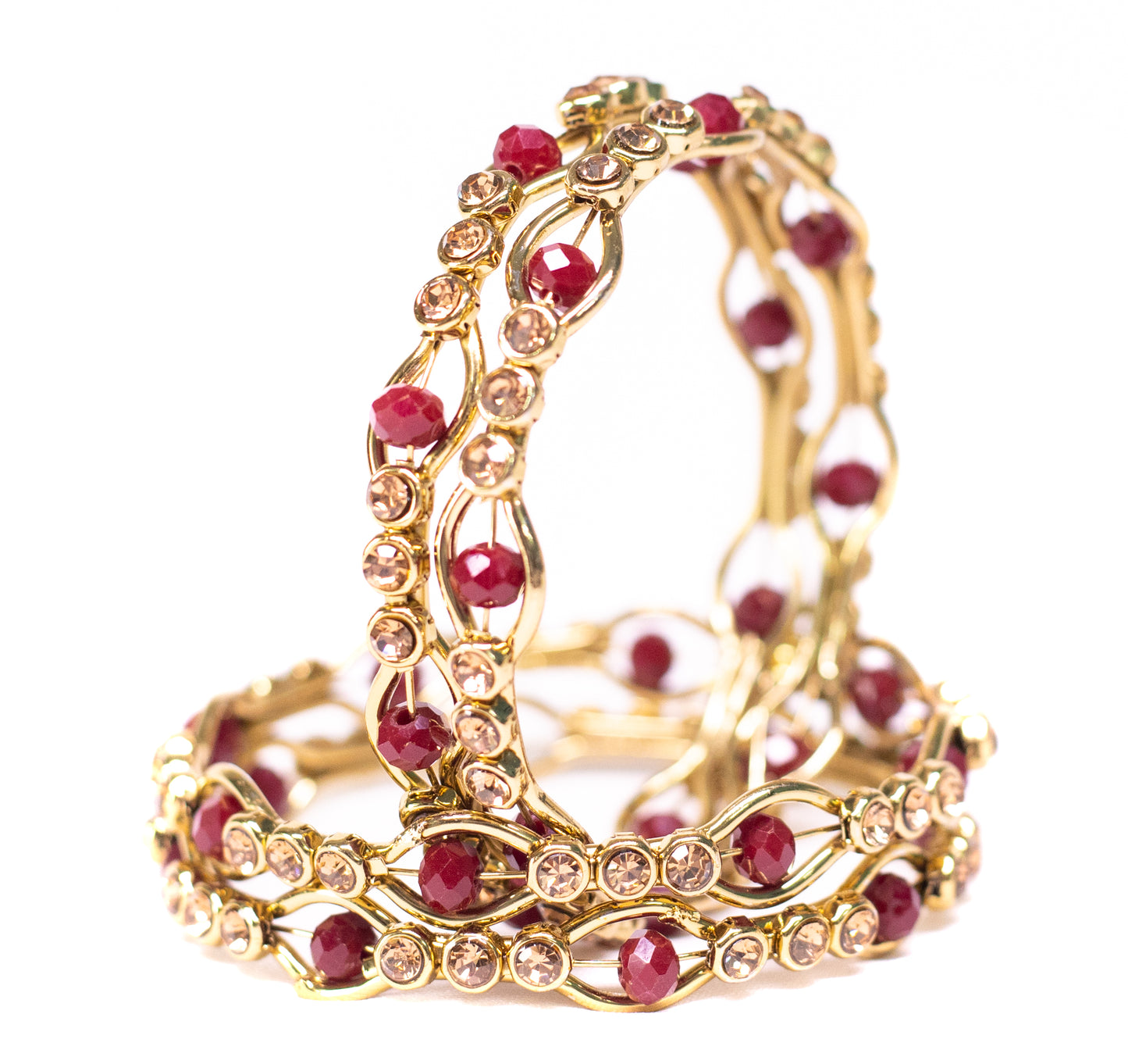 Gold Plated Metal Bangles Set