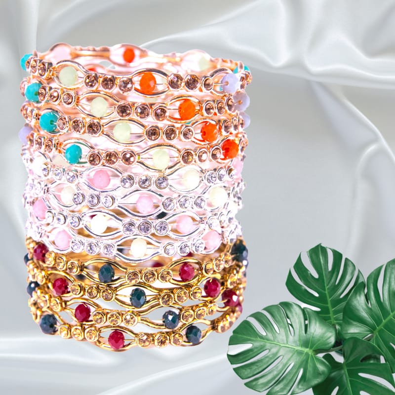 Gold Plated Metal Bangles Set