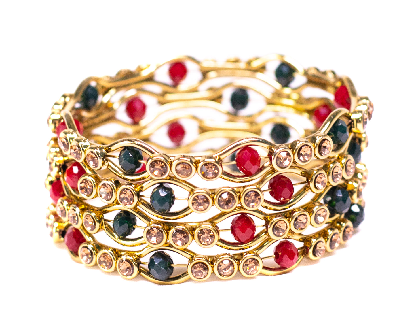 Gold Plated Metal Bangles Set
