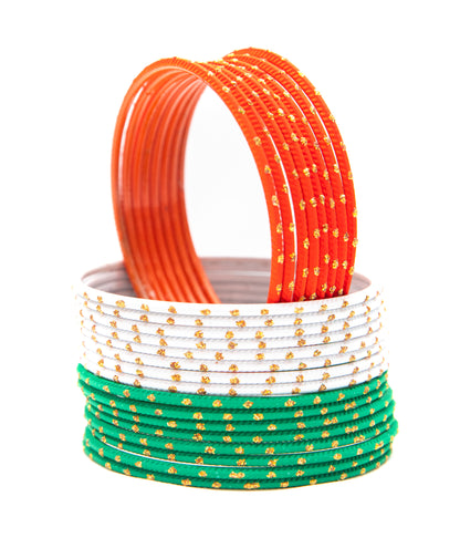 Tricolor Multicolor Metal bangles set