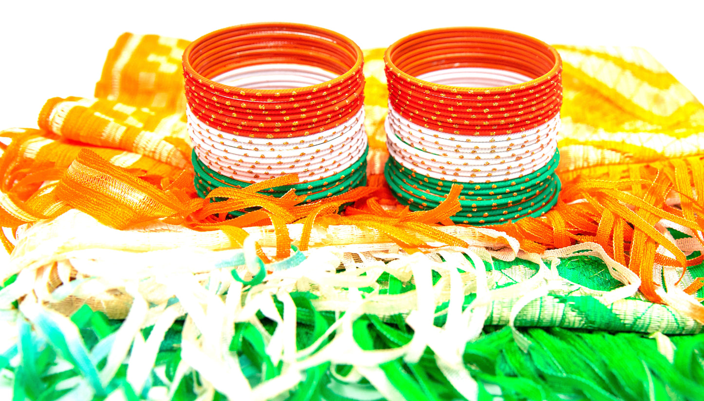 Tricolor Multicolor Metal bangles set