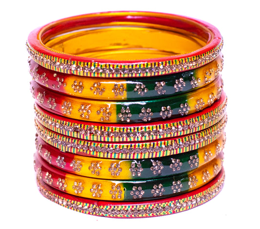 Swara Creations Lah/Lac bangles red color Set SKU(369)