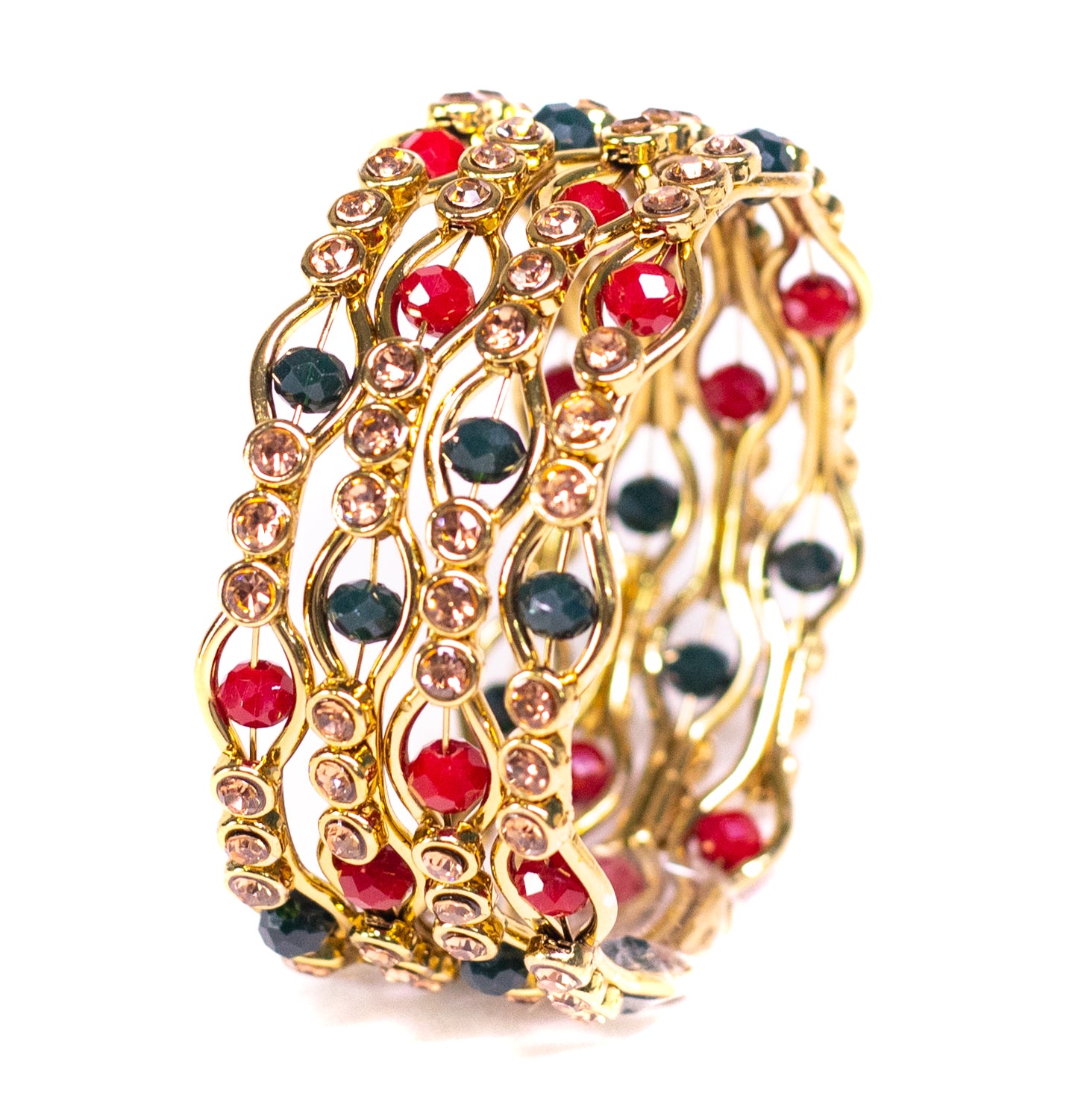 Gold Plated Metal Bangles Set