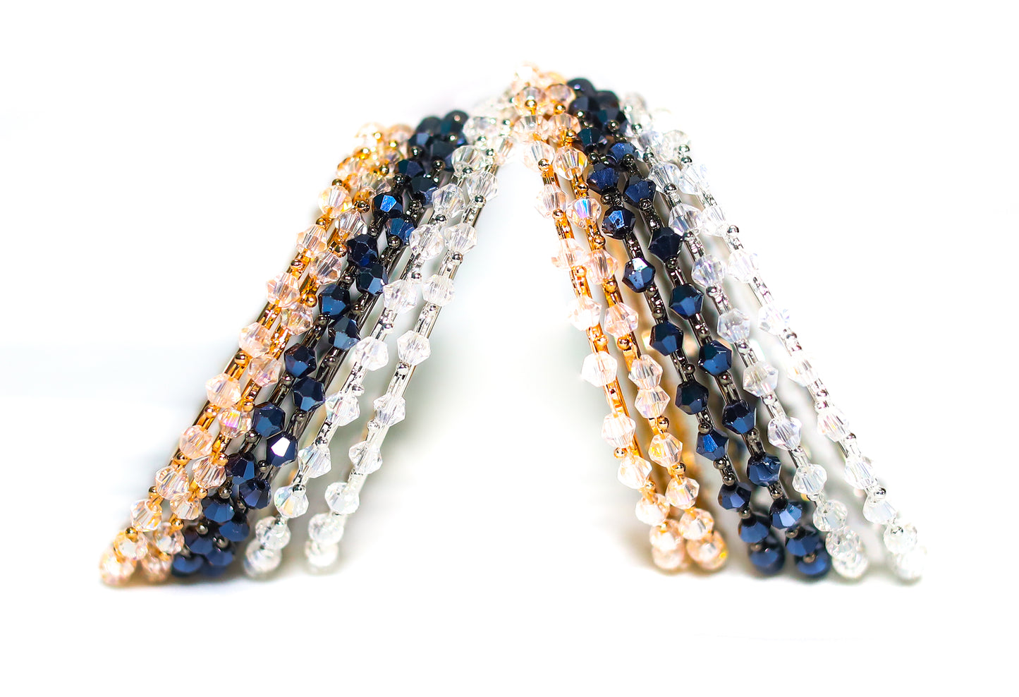 Stone Multicolor Metal Crystal Bangles Set