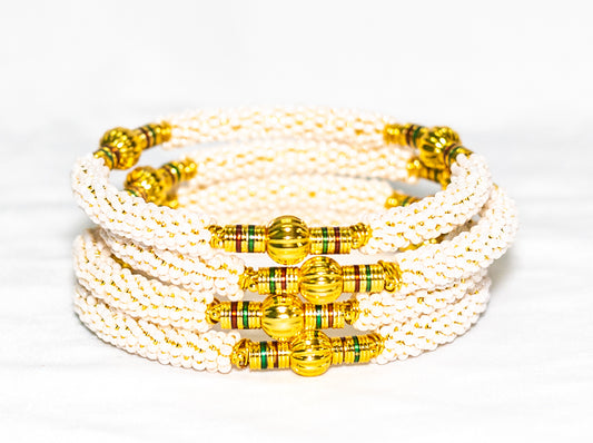 Stone Gold Metal Bangles Set
