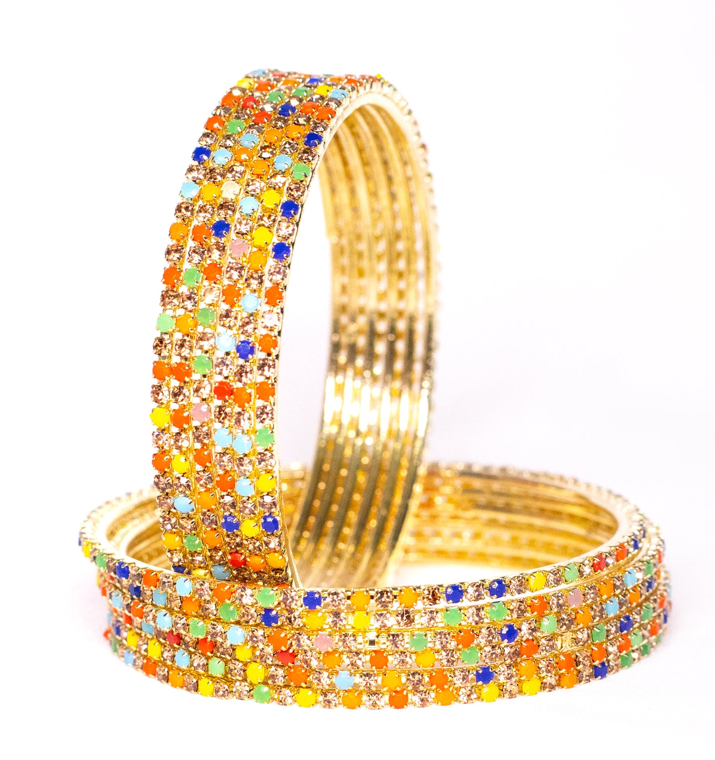 Swara Creations Non-Precious Metal with Base Metal and Zircon Gemstone Studded Premium and Traditional Glossy Finished Sleek Bangle(SKU365)