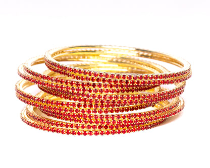 Swara Creations Non-Precious Metal with Base Metal and Zircon Gemstone Studded Premium and Traditional Glossy Finished Sleek Bangle(SKU365)