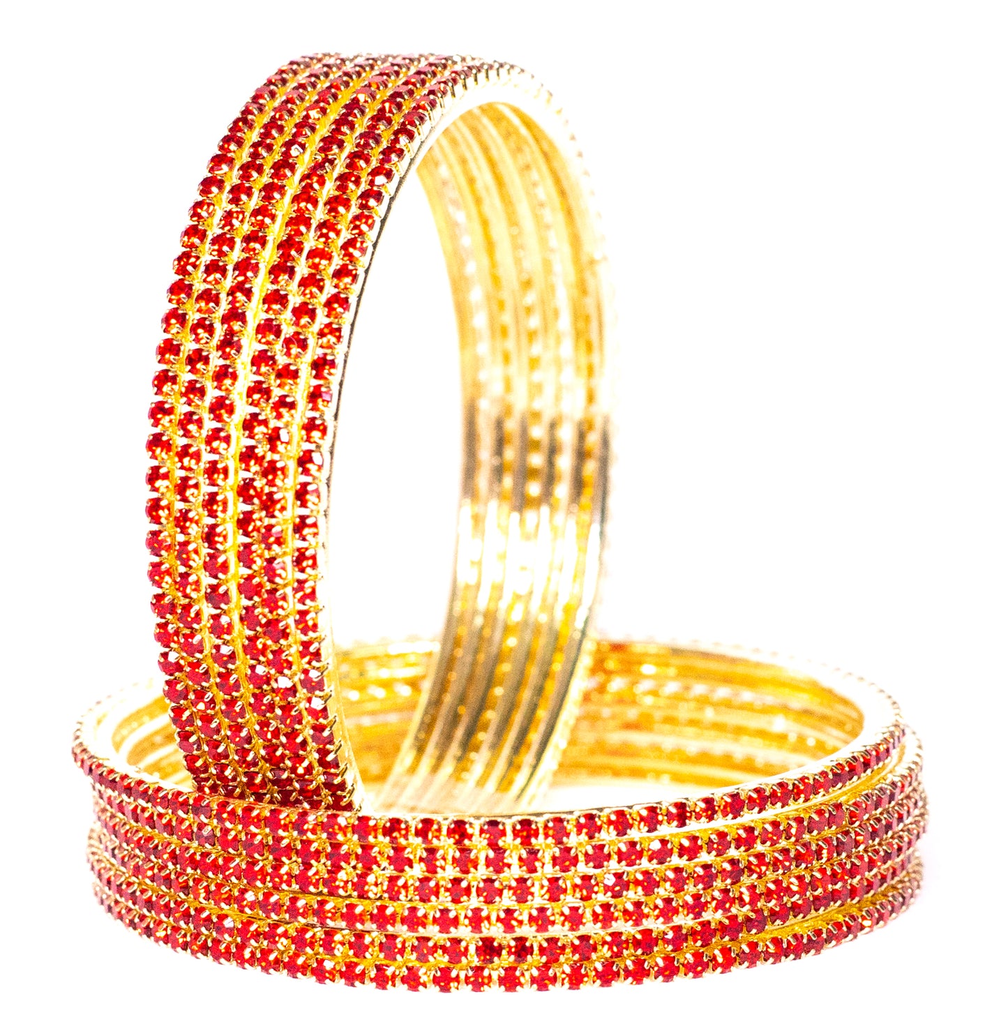Swara Creations Non-Precious Metal with Base Metal and Zircon Gemstone Studded Premium and Traditional Glossy Finished Sleek Bangle(SKU365)