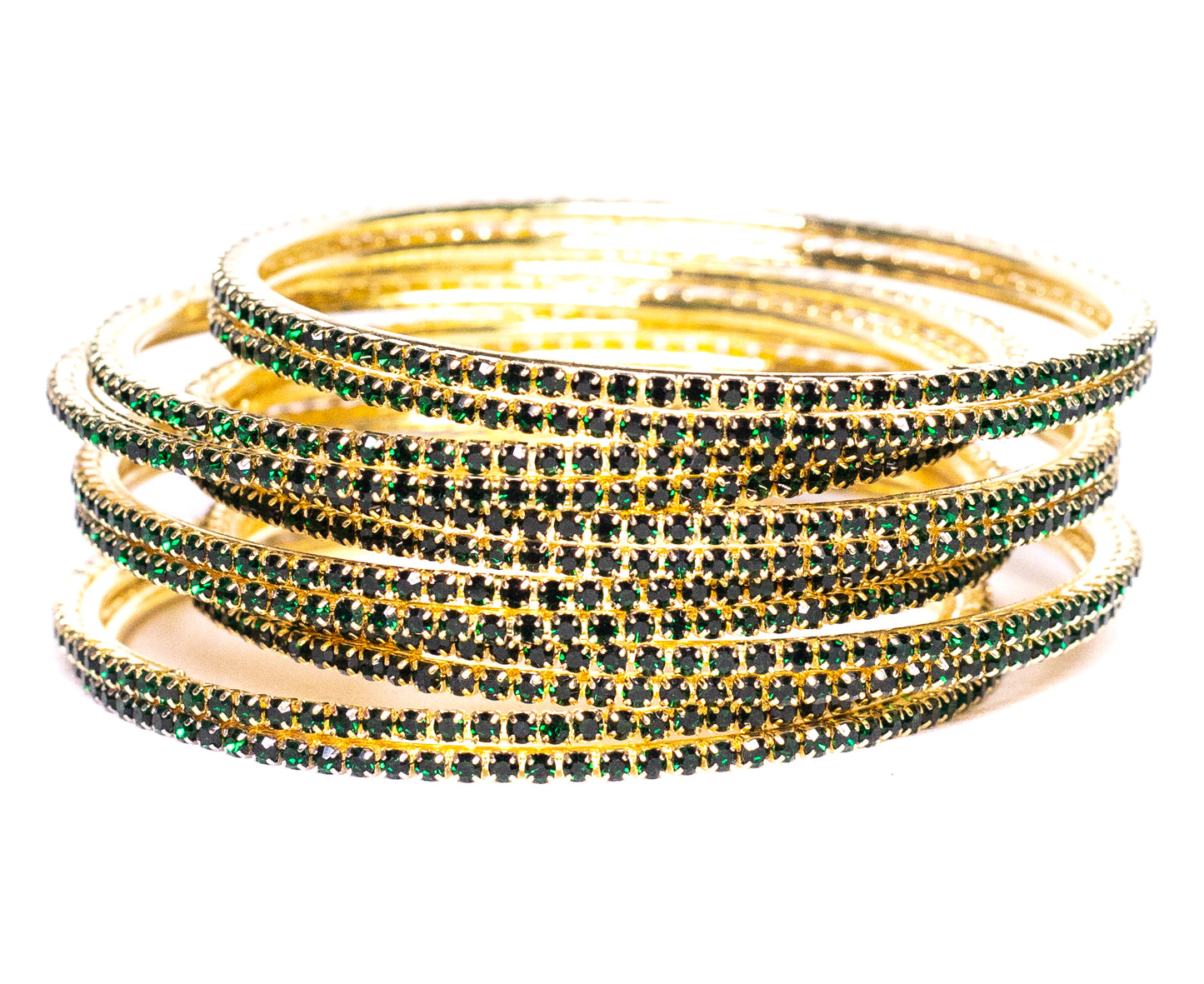 Swara Creations Non-Precious Metal with Base Metal and Zircon Gemstone Studded Premium and Traditional Glossy Finished Sleek Bangle(SKU365)