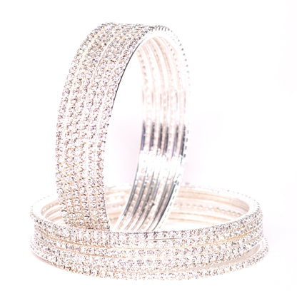 Swara Creations Non-Precious Metal with Base Metal and Zircon Gemstone Studded Premium and Traditional Glossy Finished Sleek Bangle(SKU365)