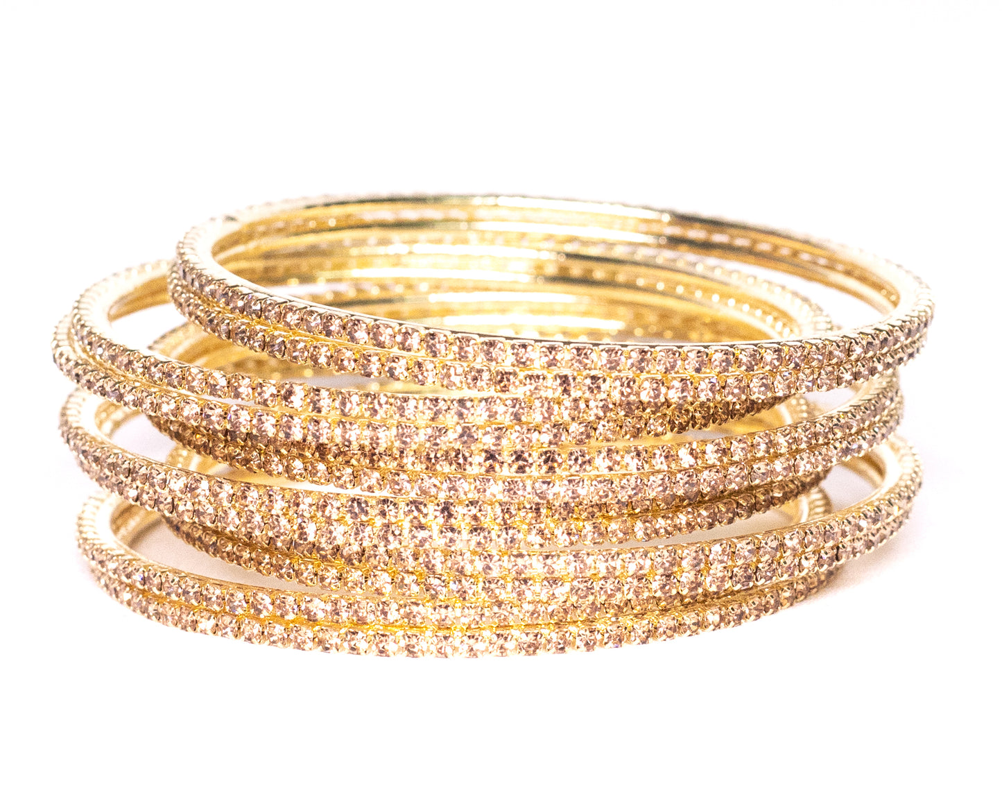 Swara Creations Non-Precious Metal with Base Metal and Zircon Gemstone Studded Premium and Traditional Glossy Finished Sleek Bangle(SKU365)