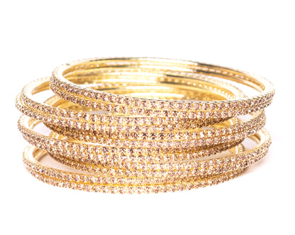Swara Creations Non-Precious Metal with Base Metal and Zircon Gemstone Studded Premium and Traditional Glossy Finished Sleek Bangle(SKU365)