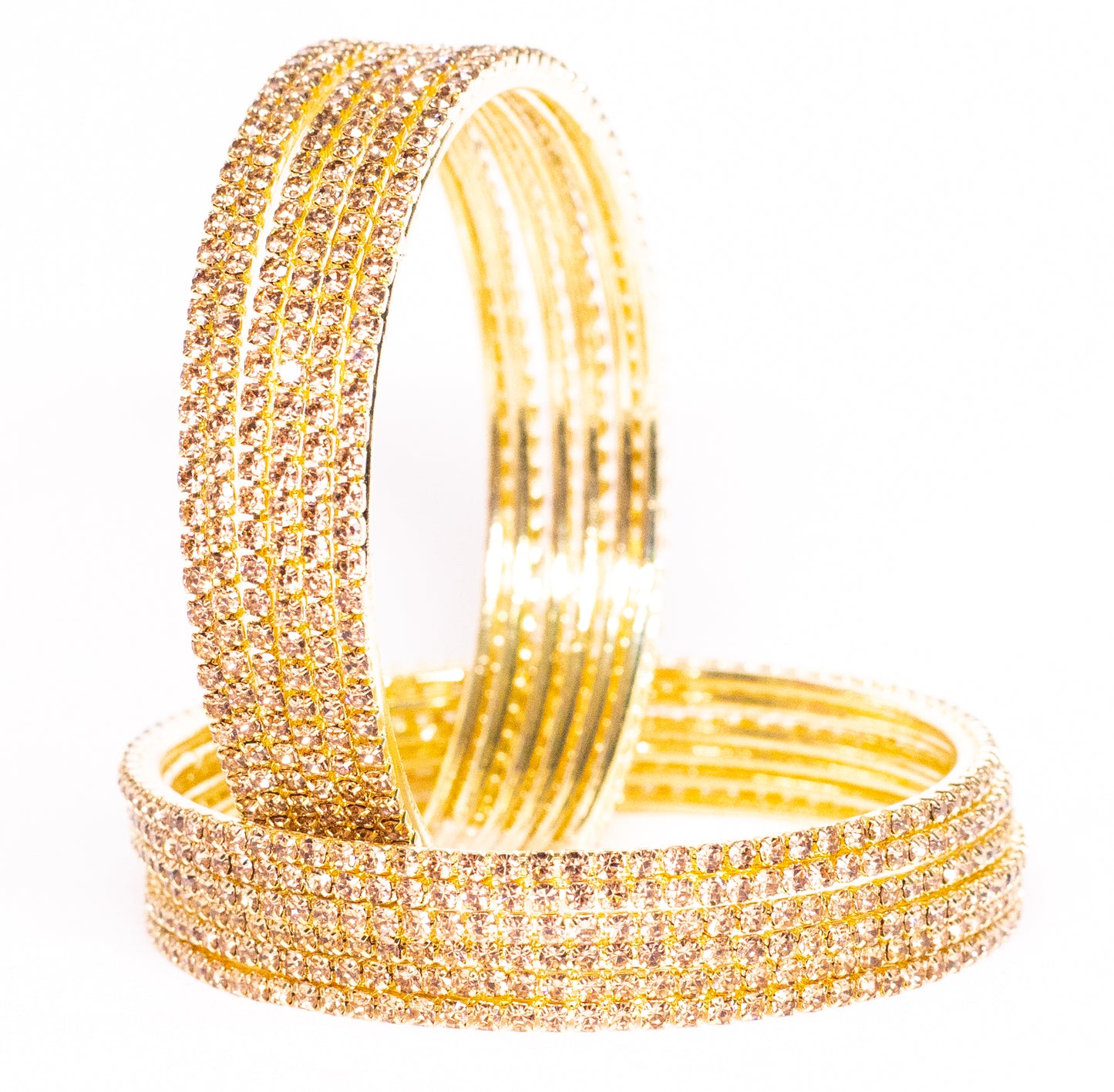 Swara Creations Non-Precious Metal with Base Metal and Zircon Gemstone Studded Premium and Traditional Glossy Finished Sleek Bangle(SKU365)