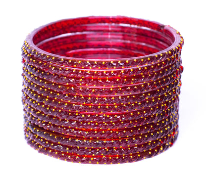 Swara Creations Crystal Rain Drop Glass Bangles