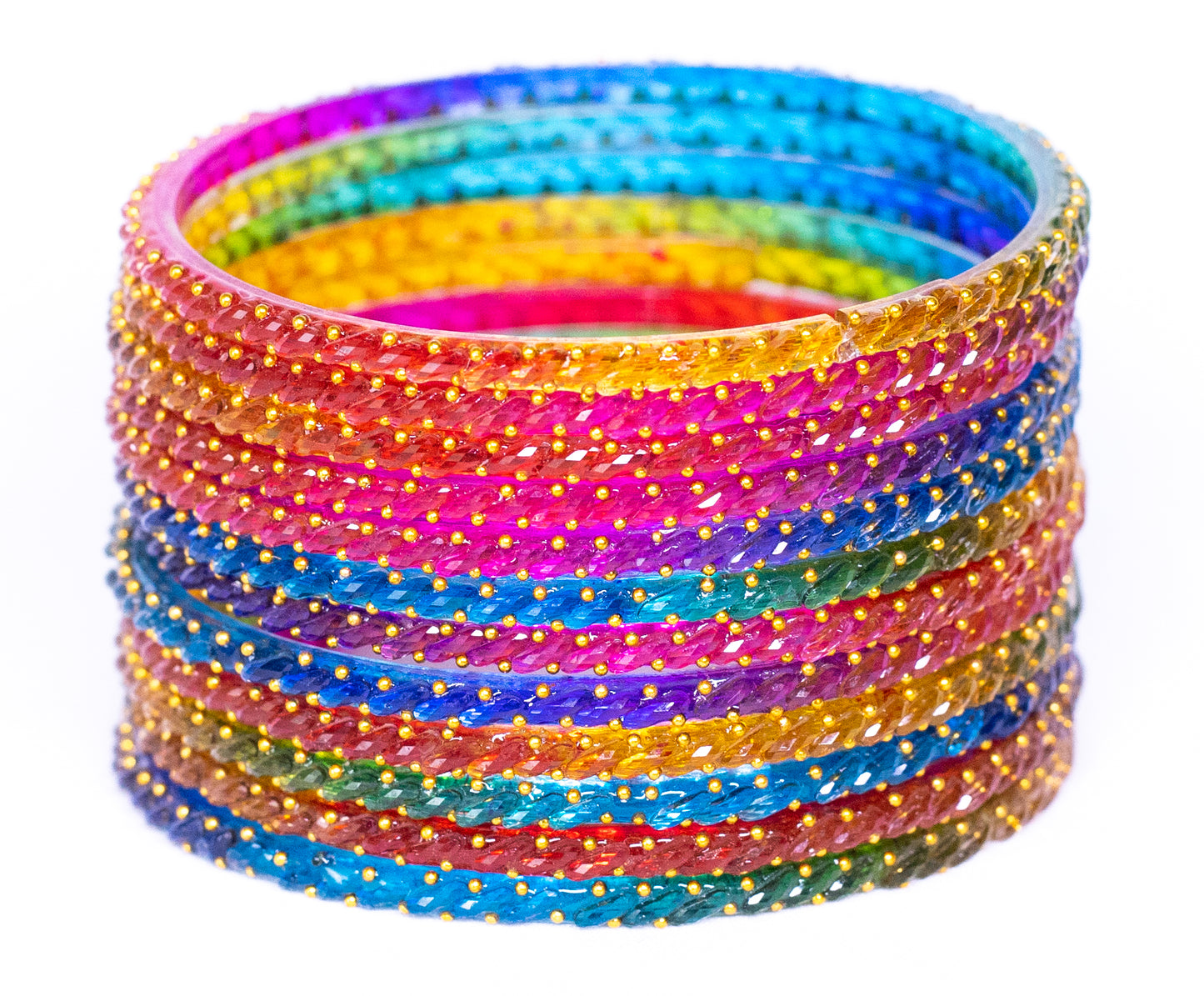 Swara Creations Crystal Rain Drop Glass Bangles