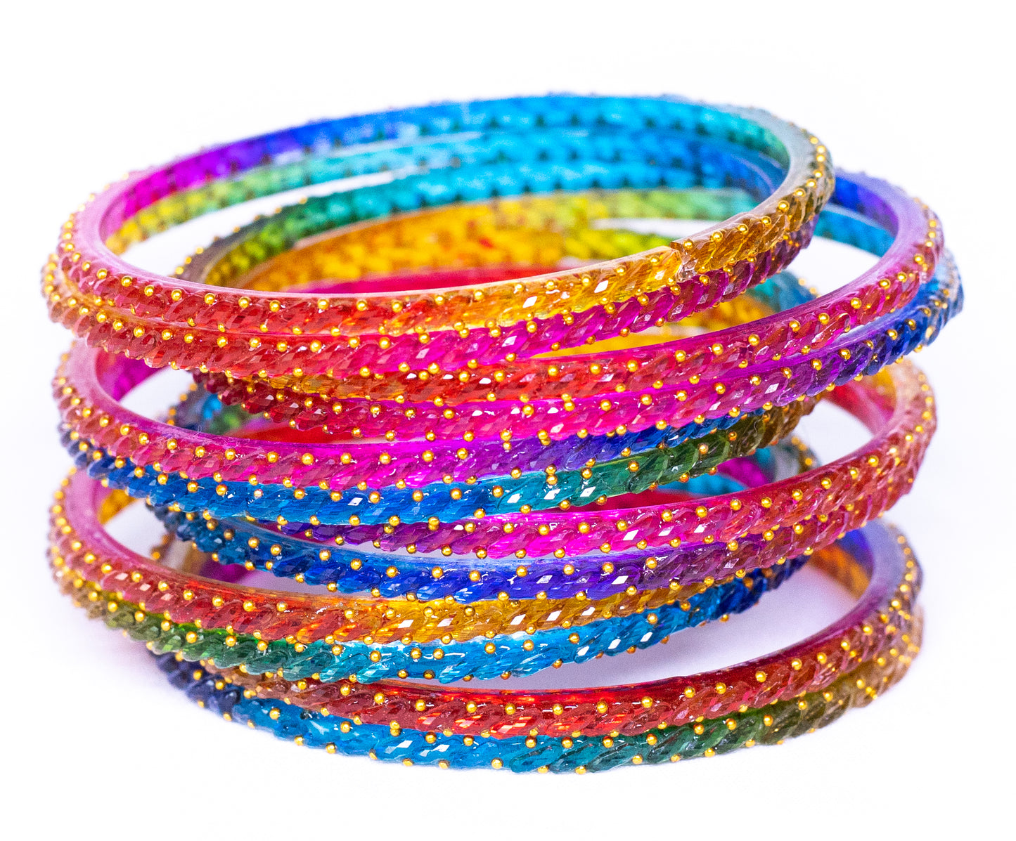 Swara Creations Crystal Rain Drop Glass Bangles