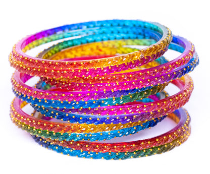Swara Creations Crystal Rain Drop Glass Bangles