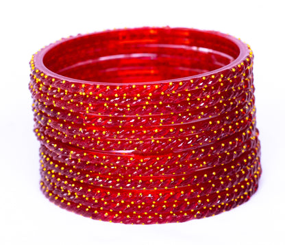 Swara Creations Crystal Rain Drop Glass Bangles