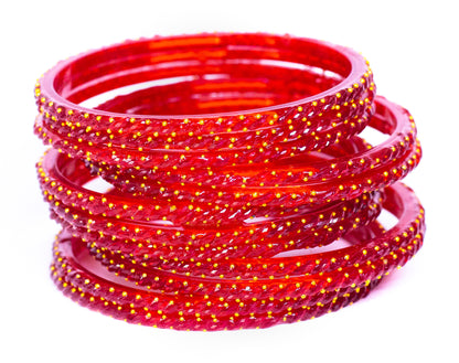 Swara Creations Crystal Rain Drop Glass Bangles