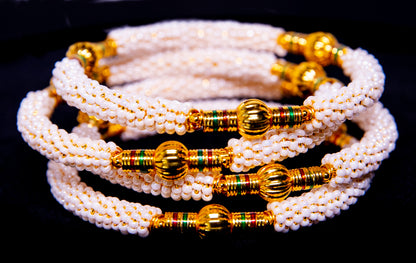 Stone Gold Metal Bangles Set