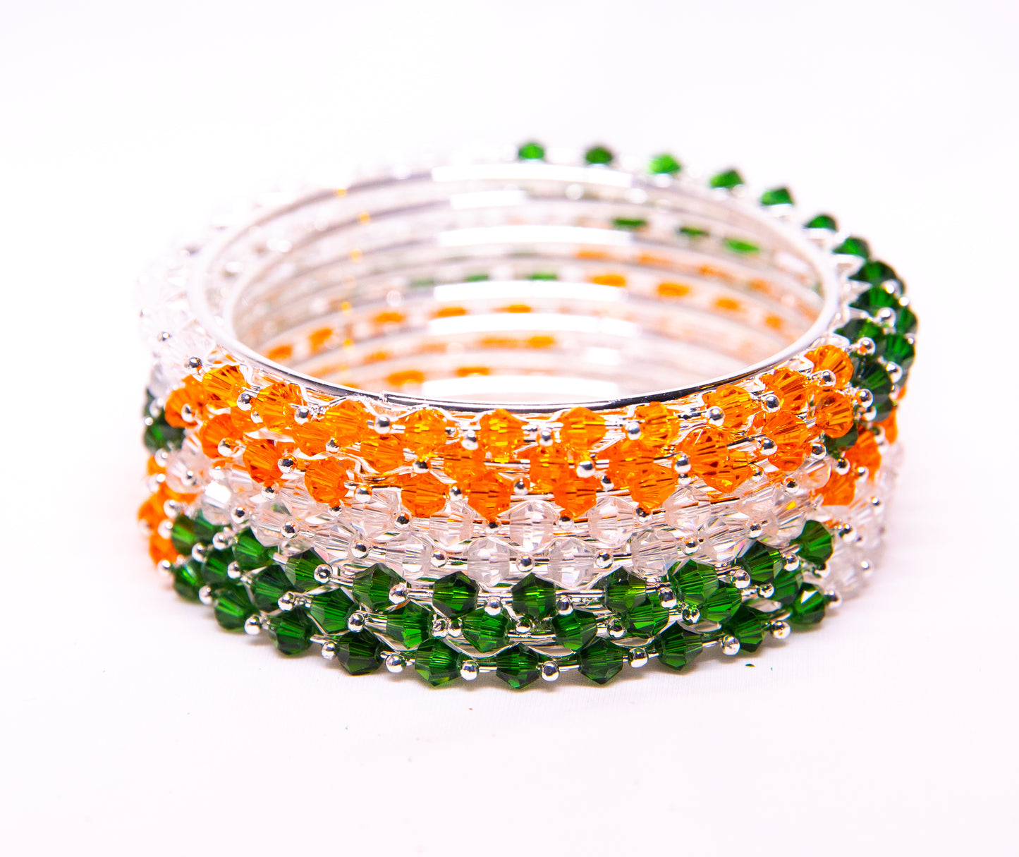 Stone Multicolor Metal Bangles Set