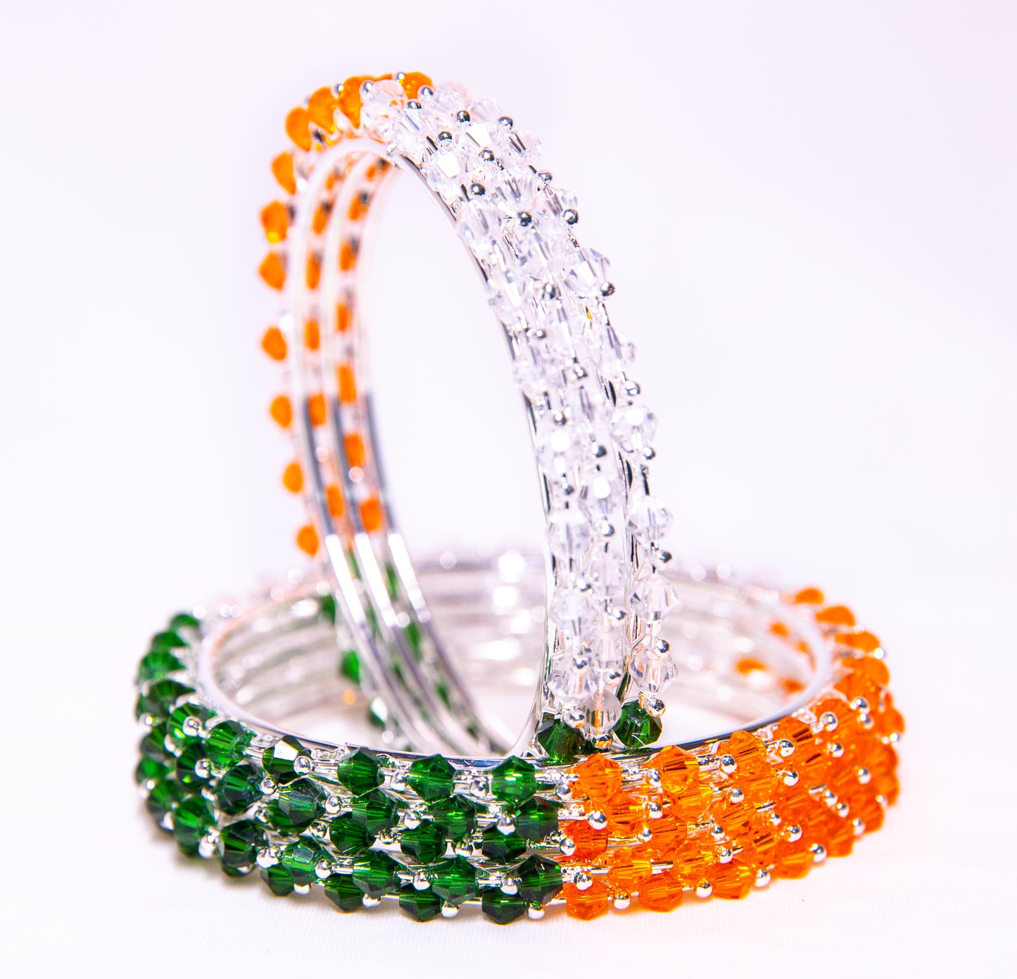 Stone Multicolor Metal Bangles Set