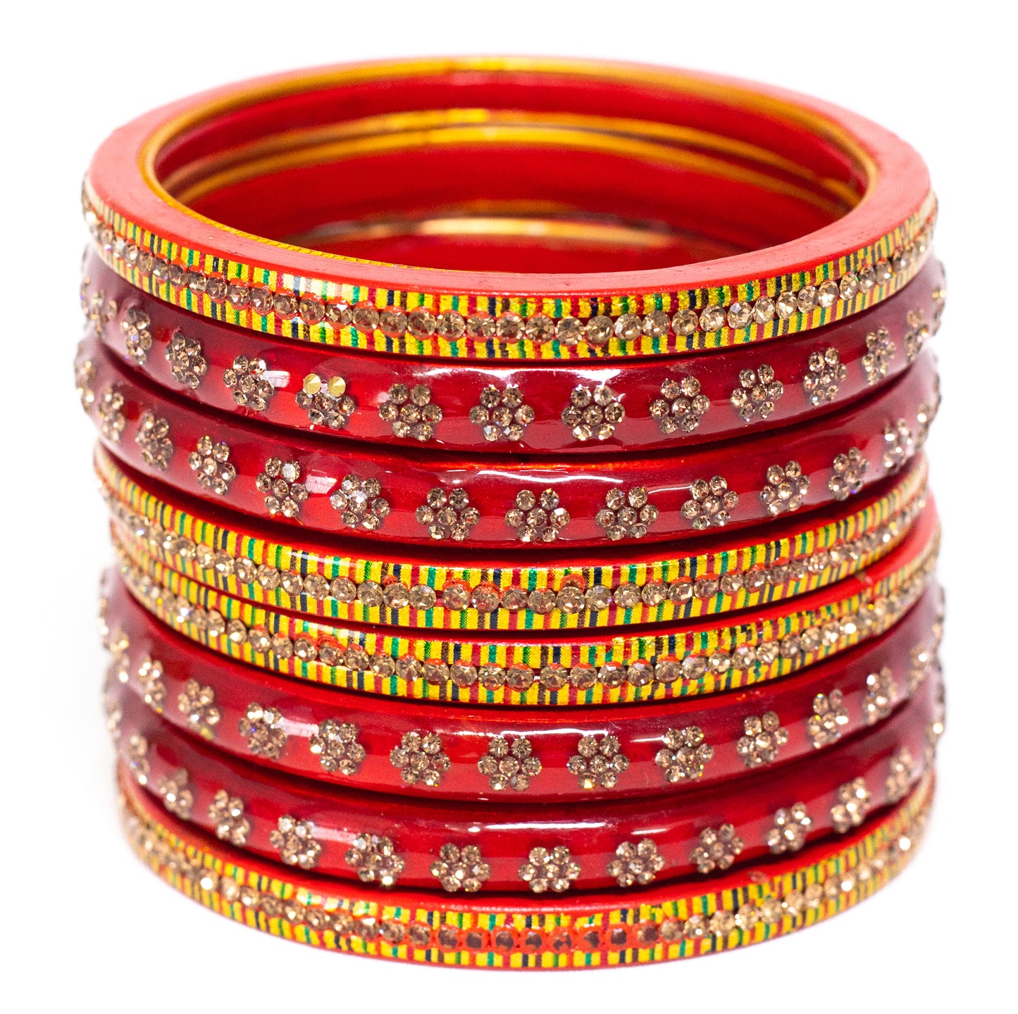 Swara Creations Lah/Lac bangles red color Set SKU(369)