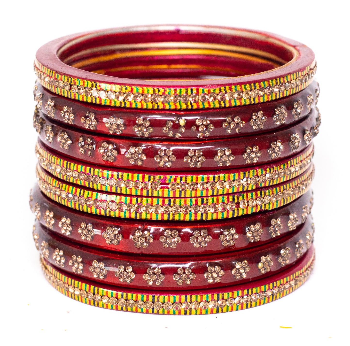 Swara Creations Lah/Lac bangles red color Set SKU(369)