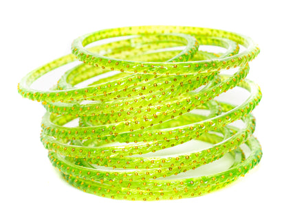 Swara Creations Crystal Rain Drop Glass Bangles