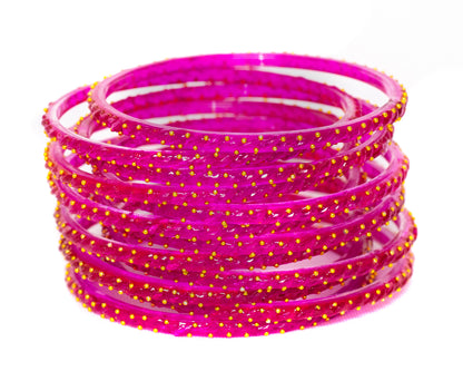 Swara Creations Crystal Rain Drop Glass Bangles