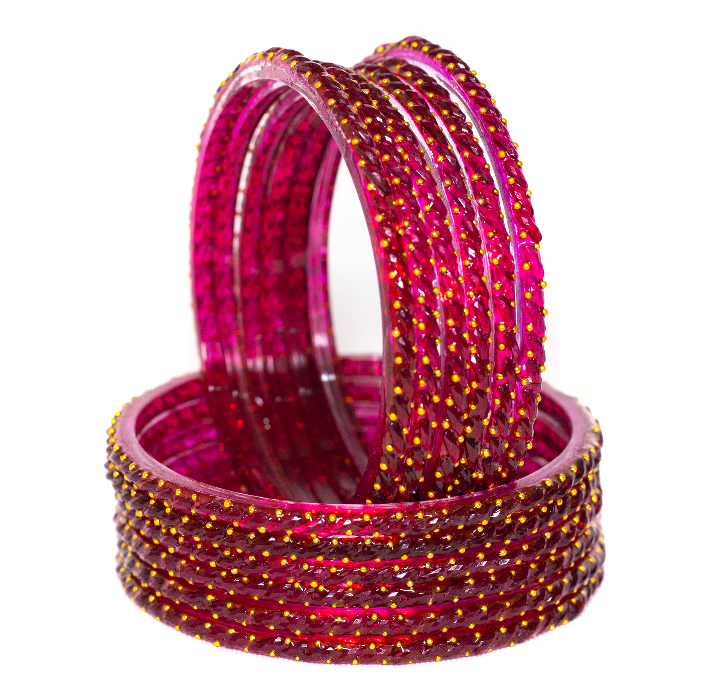 Swara Creations Crystal Rain Drop Glass Bangles