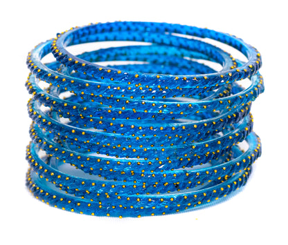 Swara Creations Crystal Rain Drop Glass Bangles